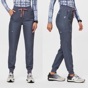Figs Zamora Joggers Scrub Pants Heather Denim Blue XS Tall
